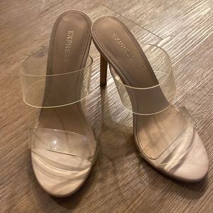 WORN ONCE clear heels